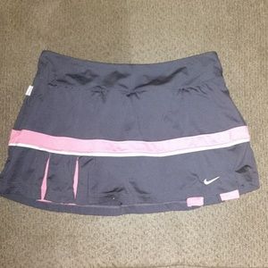 Nike Dri Fit Tennis Skirt Skort Gray Pink White